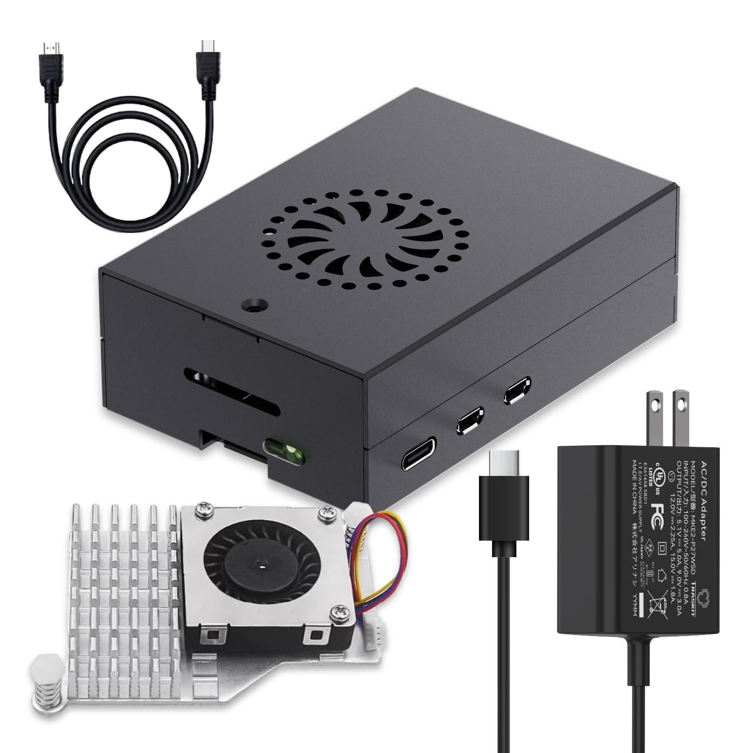 Raspberry Pi 5 8GB ミニPC ケース、ファン、SD、ケーブル Amazon.co.jp: TRASKIT Raspberry Pi 5アクセサリキット——Pi5